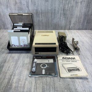 Coleco Adam 5 1/4" Disk Drive Model 7817 With Power Supply & Floppy’s Tested